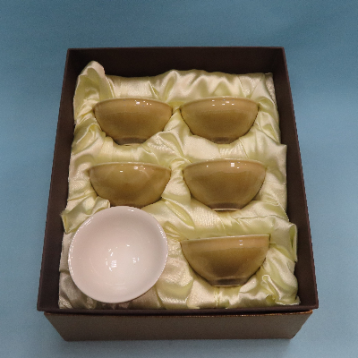 黃結晶釉杯禮盒組 (6杯)