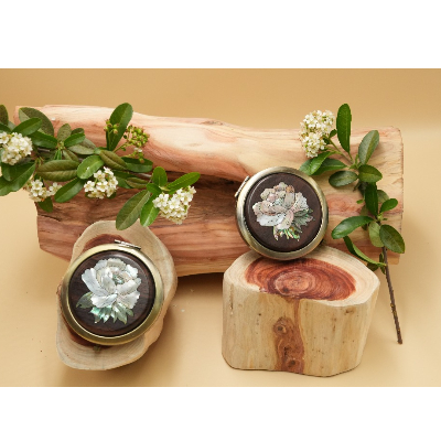 螺鈿工藝品-雙面圓鏡